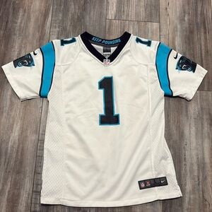 NFL Cam Newton on Field Carolina Panthers Jersey White 14-16 Large